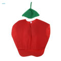 Kids One Piece Apple Costume Non-woven Fabric Fruit Outfit Party Fancy Dress. 