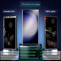 IMBZBK [4+4 Pack] UV for samsung galaxy S23 Ultra Screen Protector Tempered Glass Accessories 4 Pack UV Glass with 4 Pack camera lens Protector samsung S23 Ultra Case Friendly Fingerprint suitable. 