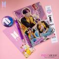 4in1 DEAL BTS Notebook + BTS Pen + BTS Badge + BTS Bookmarks, Premium Quality, BTS Army, KPOP, Fully Customized Perfect Gift For Army. 