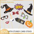 Enigma- Card Halloween Photo Props Spooky Halloween Photo Props Set 20 Pcs Fangs Skulls Witch Hats More for Party Fun. 