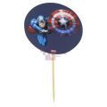 Captain America Cupcake Topper - 2.5 Inch - Avengers Themed Party - Blue - Boys - Pack Of 10. 