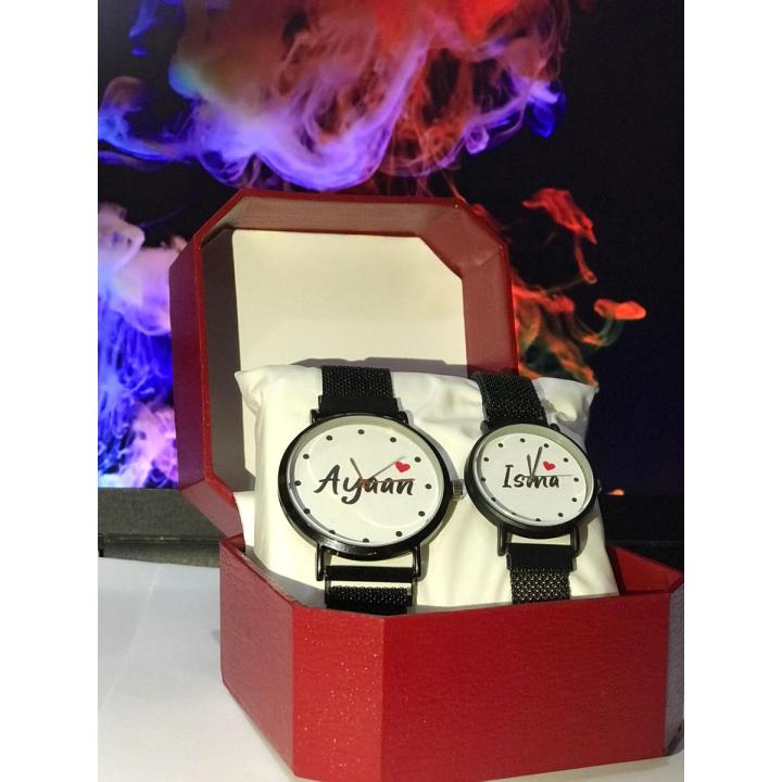 Customize Name Magnet Chain Watch For Couple Watch (PERFECT GIFT FOR YOUR LOVED ONES)