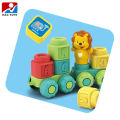 Kids Soft Rubber 19Pcs Building Blocks DIY Assemble Building Bricks Set Children Toys Educational Toys for infants and young Baby chew and play educational Building Blocks Animal Train Set for Kids Boys Girls Best Gift. 