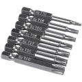 7Pcs Star Bit Screwdriver Drill Bits Screw Driver Magnetic 1/4Inch Hex Shank Hand Tools Five-Pointed Star Bore Hole. 