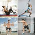 11 PCS Latex Resistance Band Set Yoga Pilates Abs Exercise Fitness Gym Workout Set With Elastic Tube, Door Anchor, Ankle Straps, And Handles For Weight Loss Or Stretch. 