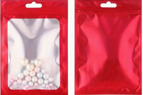 Red Pvc Packaging Red Reusable PVC Jewelry Frosted Self Sealing Bags Packaging Pouches ...