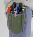 Tool Pouch, Tool Belt Back Pocket Tool Pouch with Snap Loop Belt Connect, 4-Pockets, Polyester Fabric Construction, 5 x 1.5 x 9.64 Inch. 