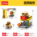 Compatible with LEGO small pieces, mini city street view bricks, snacks, children's puzzle building, boy and girl toys. 