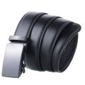 Men's Automatic Buckle Belt Slip Buckle Business Casual Leather Waist Belt. 