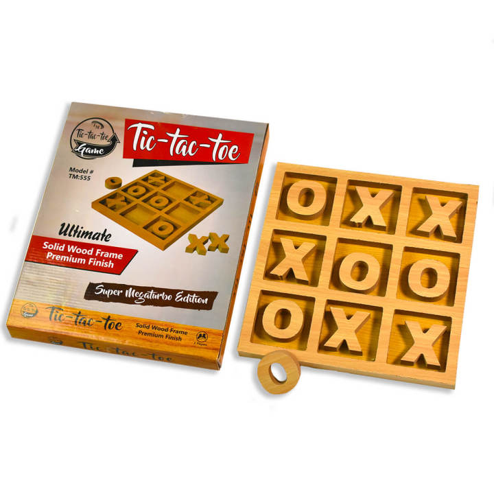 Tic Tac Toe Wooden Board Game - Traditional Board Game - Tic Tac Toe Wooden Cross Zero Game