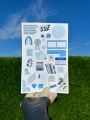 Blue Sky Themed Aesthetic Uncut Sticker Sheet - Journal Stickers. 