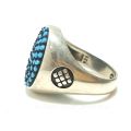 ITALIAN CHANDI RING WITH ORIGINAL FEROZA STONES. 