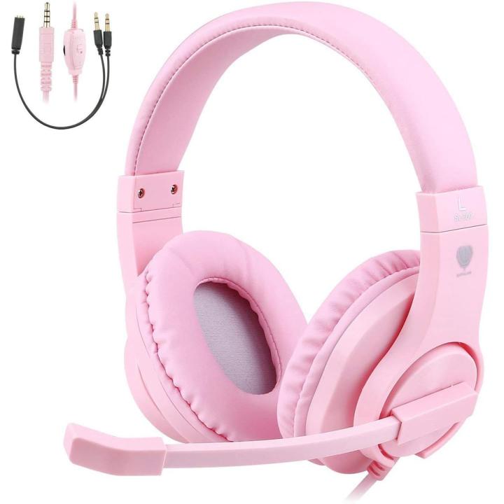 BlueFire PS4 Gaming Headset with Microphone for PC/PS4/Laptop/phones Pink