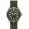 Tag Heuer Aquaracer Khaki Nylon Green Dial Quartz Watch for Gents- WAY101E.FC8222. 