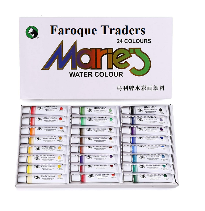 Marie's Water Colours, Marie's Watercolor Paint Set 24 Assorted Colors in 12 ml tubes Water Color Tubes