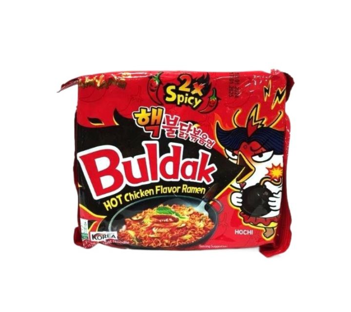 Samyang Buldak 2x Spicy Hot Chicken Flavor Ramen Halal Noodles 140g - Extra Hot Korean Delight (Imported)