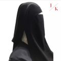 Double Layered Black Abaya Niqab Breathable Fabric Hijab Naqab Nakab for Women and Girls. 