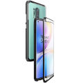 For OnePlus 8 Pro Casing 360° Full Body Transparent Tempered Glass with Magnetic Adsorption Metal Bumper Case Cover. 