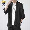 Oasis Men Breathable Shirt Japanese Style Men's Kimono Shirt Traditional Samurai Costume Cardigan for Fashion Enthusiasts Comfortable Men Top. 