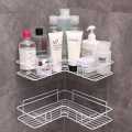 Wall Mounted Rectangle Metal Stand With Hooks for Kitchen Bathroom Storage Rack Organizer Metal Storage Organizer Rack for Shower Caddy, Shampoo Basket No Drilling, Design for Bathroom, Bedroom, Living Room, and Kitchen - Bathroom Rack Stand. 