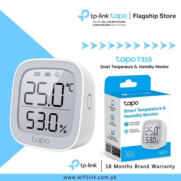 TP-Link Smart Temperature & Humidity Monitor Tapo T315 Smart Temperature & Humidity Monitor - 18 Months Brand Warranty