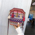 National Women's Bag Tassel Ethnic Handwoven Crossbody Bag Hippie Sling Shoulder Bags For Ladies Small Handbag Vintage. 