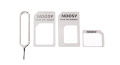 Noosy 4 in 1 Sim Card Adapter Kits with Nano Sim Adapter and Micro Sim Adapter. 