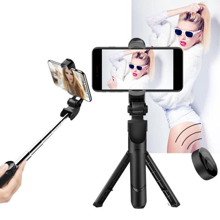 XT09 Compact Extendable Selfie Stick Tripod Phone Holder with Bluetooth Remote