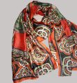 Silk Scarf Women Natural Silk Scarves Hijabs printed stole random Colors Beach Cover up. 