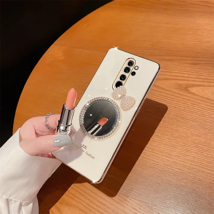 For%20Xiaomi%20Redmi%209%20Back%20Cover%20+%20Bowknot%20Makeup%20Mirror%20Fashion%20Shiny%20Plating%20Square%20Bumper%20Bling%20Girls%20Phone%20Case%20Soft%20TPU%20Silicone%20Shockproof%20Back%20Cover%20-%20Image%204