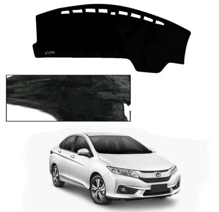 Honda City 6th Generation Dashboard Cover Protection (Pure Velvet Mat/Carpet/Eva Sheet) Scratch Resistant With Log