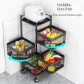 5 layer Floor Rotating Storage Rack Vegetable Fruit Storage Rack Kitchen Bathroom Storage Rack Rotating Vegetable Fruit Basket. 