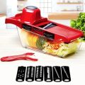 Master Slice 10-in-1 Mandolin Slicer, Slicing, and Grating, Multifunctional Tool with Interchangeable Blades and Hand Protector, Effortlessly Slice, Chop, and Grate Onions, Potatoes, Carrots, and More, High-Quality Construction. 