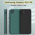 Original For Samsung Galaxy A22 5G Silicone Full Cover Case Solid Color Phone Case Cover. 