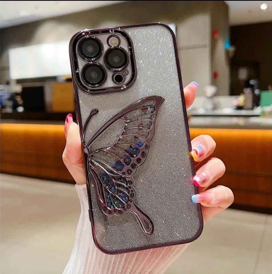 Butterfly Glitter Case with Camera borders for iPhone 11/11 Pro/11