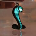 Glowing cobra keychain snake key chain Rattlesnake key ring GLOW in the DARK Luminous keychain women men Car bag key Pendant. 