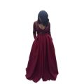 Women Satin Silk Long Skirt Maroon. 