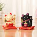 Chinese Lucky Cat Solar Powered Gold Waving Cat Hand Paw Up Wealth Prosperity Welcoming Good Luck Waving Cat Birthday Gift. 