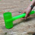 Perfect Double-Sided Rubber Hammer Round Non-Slip Metal Plastic Handle Installation Hammer for Tile Flooring Construction Tool (Color : Metal Handle L). 