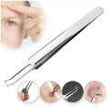 STAINLESS STEEL CURVED BLACKHEAD ACNE CLIP PIMPLE COMEDONE REMOVER 2PCS. 