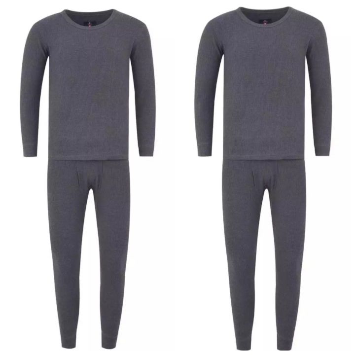 Pack of 2 Thermals Full Suit For Unisex Men And Women For Winters Perfect Quality Innerwear Full Suit and Full sleeve Trouser Grey Dark Grey Underwear