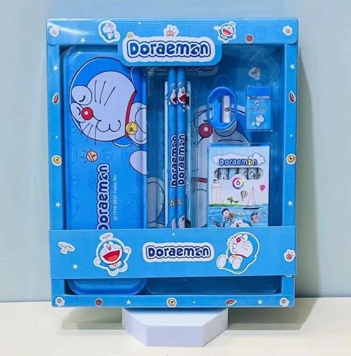 Doraemon Stationery Set For Boys Pencil Case / Pencil Box / Geometry Box And Kawaii Stationery For Girls Doremon Cute Stationery kit