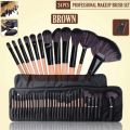 24 Pieces Makeup brushes - Professional Eye and Face brushes set with leather bag - Foundation brush - Eyeshadow brushes set. 