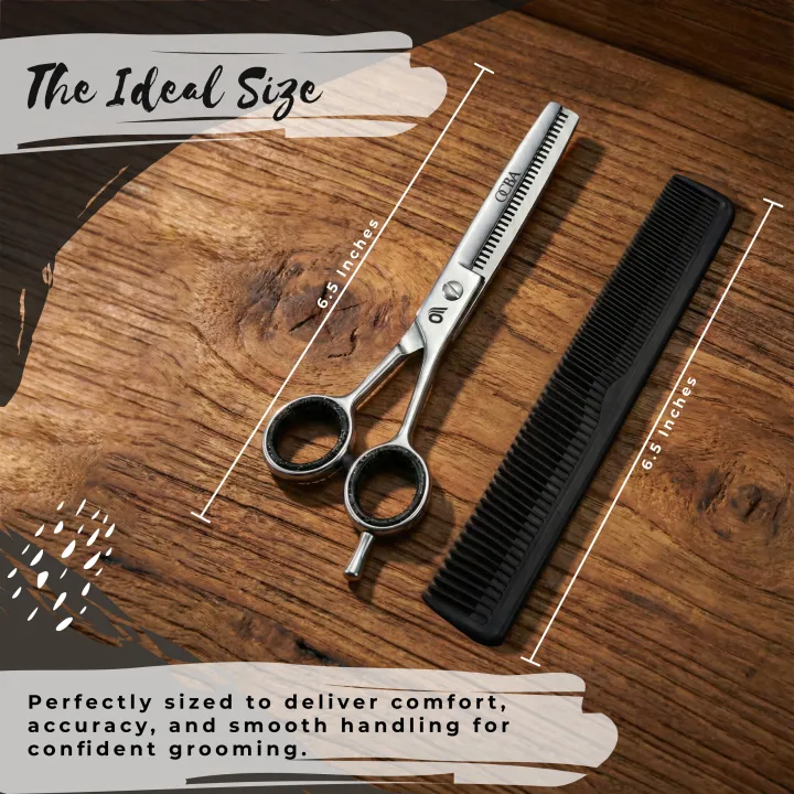 OCBA%20Professional%20Hairdressing%20Thinning%20Teeth%20Scissor%20for%20Texturizing%20&%20Styling%20Stainless%20Steel%20with%20Removable%20Finger%20Ring%20for%20Barbers%20Hair%20Cutting,%20Salon,%20Children,%20Men%20&%20Women%20-%20Image%207