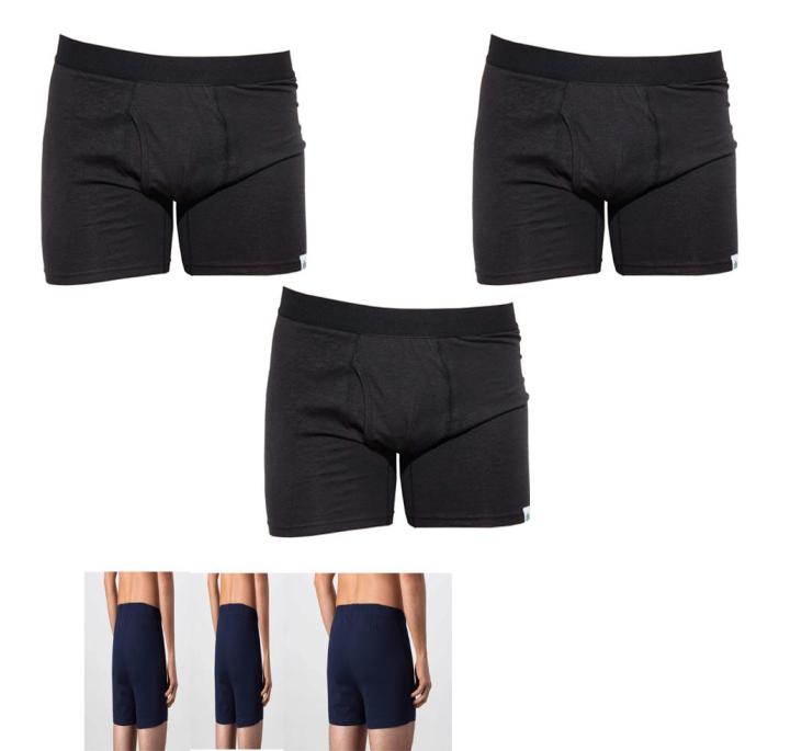 Pack Of 3 Men's Black Brief Boxer UnderWear