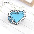 GDHY Heart Shape Blue Swimming Pool Brooch Pool Enamel Pin Cartoon Backpack Hat Badge For Loves Kids Friends Jewelry. 