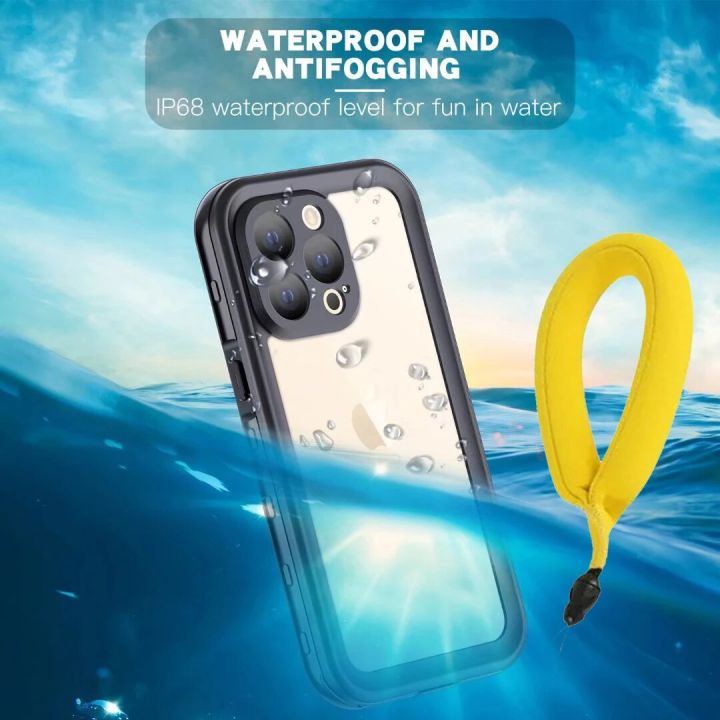 IP68 Waterproof Case For IPhone 14 15 13 12 11 Pro Max XS Max XR 7 8 Diving 2M Depth Underwater Swim Outdoor Sports Clear Cover