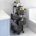 Kitchen Vegetable Rack Round Movable Multi-layer Rotating Vegetable Basket Storage Rack Household Sundries Fruit Rack. 