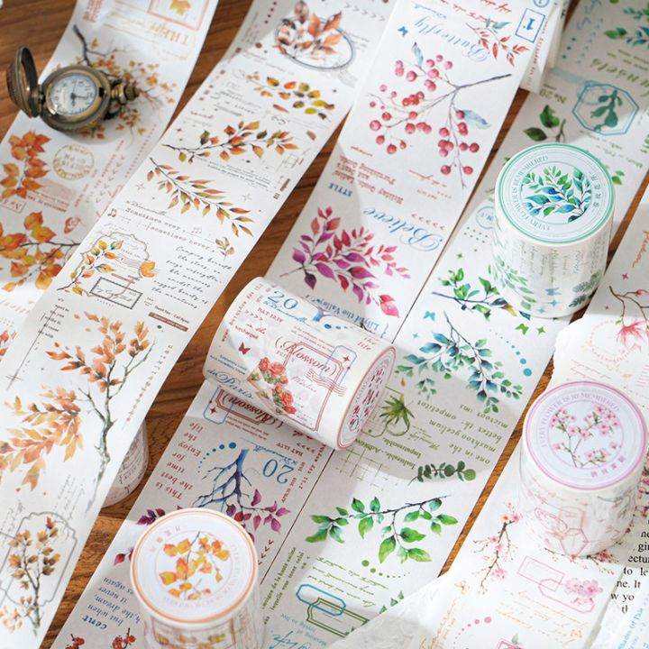 Panda Online 1 Roll Southern Branch Wind Letter Series Washi Paper Tape DIY Paper Creative Stickers Hand Ledger Material Paste
