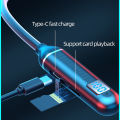 KOKKO Wireless Bluetooth-compatible Headset LED Digital Display Hanging Neck Stereo Noise Cancelling Sports Earphones Bl-021. 